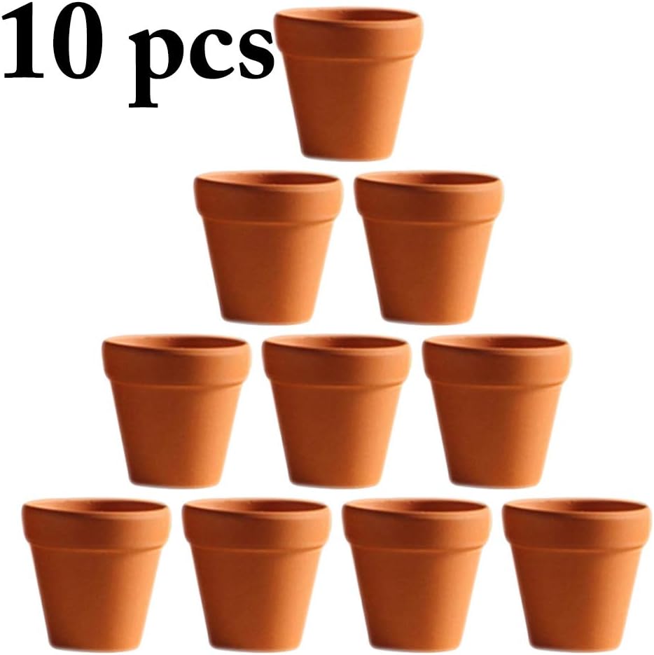 JUSTDOLIFE 10PCS Terracotta Pots Small Succulent Planters with Drainage Hole