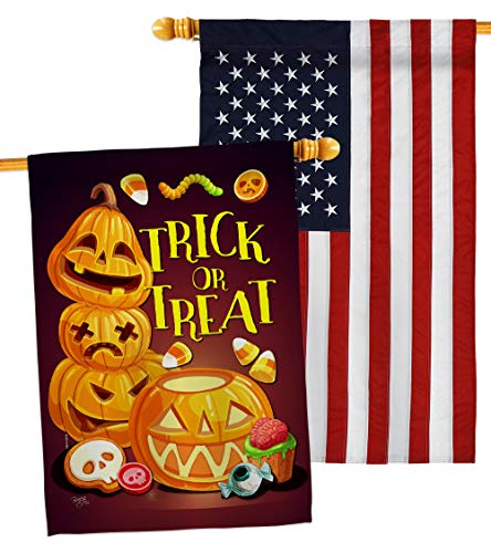 Spooky Sweet House Flag - Pack Fall Halloween Witch Trick or Treat Night Black…
