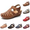LATINDAY-Womens-Retro-Wedges-Comfortable-Ankle-Hollow-Round-Toe-Sandals-Soft-Sole-Shoes