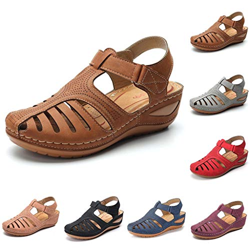 LATINDAY-Womens-Retro-Wedges-Comfortable-Ankle-Hollow-Round-Toe-Sandals-Soft-Sole-Shoes