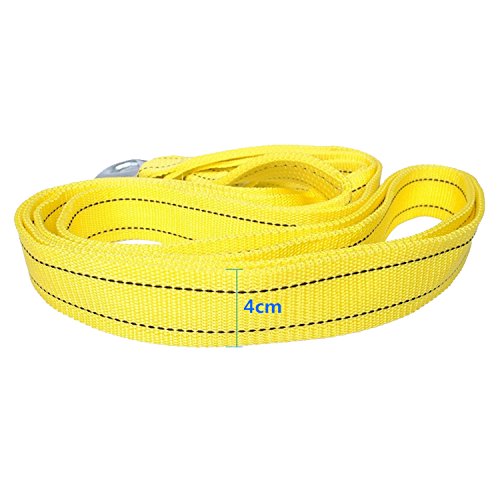 5 Ton 4 Meter Car Tow Strap with Hooks Nylon Car Tow Cable Towing Pull Strap Rope