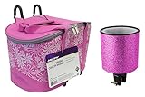 Bike Insulated Cooler Basket for Girls Cruiser Bicycle with Matching Insulated Cozy Cup Drink Holder (turquoise or pink)