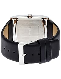 Armitron - Reloj de pulsera para hombre, correa de piel negra con detalles de cristal, color gris degradado