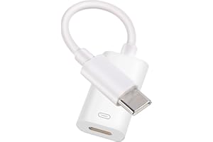 USB C to Lightning Audio Adapter, USB C Male to Lightning Female Headphone Adapter for Earbuds Charging Data Transfer Music P