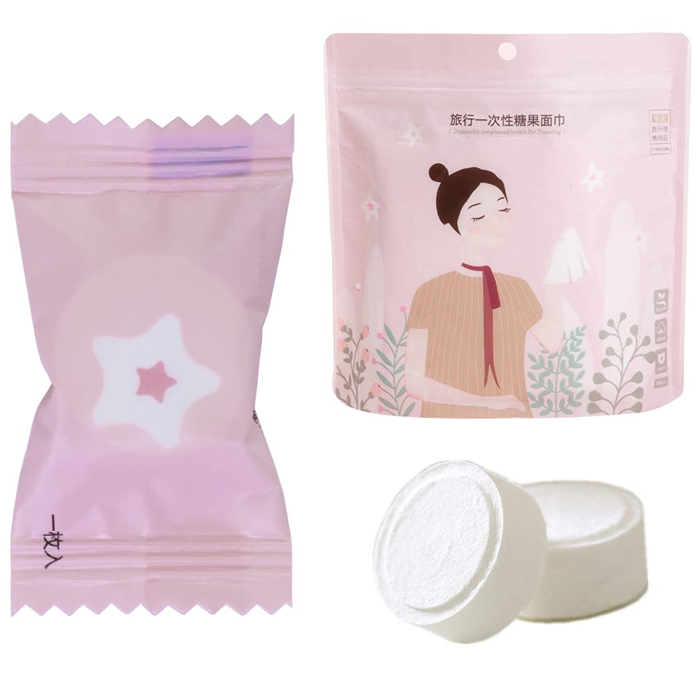 VanFn Disposable Towel, Compressed Towel, Mini Disposable Compressed Washcloth, Cotton Portable Disposable Compressed Towels Perfect for Travel, Home & Outdoor Activities, Nacai Series (100PCS)