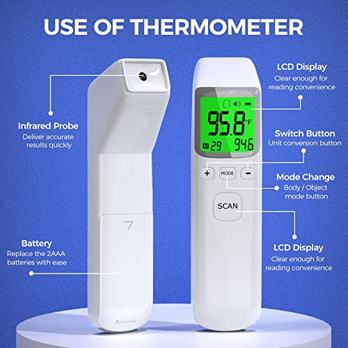 WRTEE NoTouch Forehead Thermometer, Digital Infrared Thermometer for