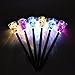 Exlight Solar Powered Rechargeable Mosaic Border Garden Post Lights for Garden Decoration Christmas Gift Blue Purple and Yellow Mosaic Lantern Auto Sensor Easy Installation Pack of 6