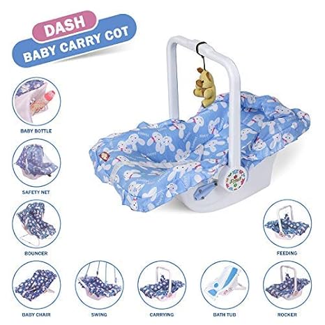 Dash/ FunRide Carry Cot for Baby Boys and Baby Girls (Blue, Pink, Green)
