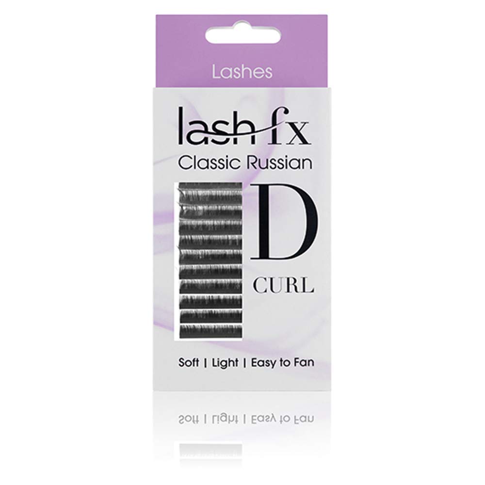 Lash FX D Curl Russian Volume 0.05mm Lightweight False Lash Tray (11 mm)