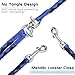 PETBABA Double Dog Leash, Paracord No Tangle Rope Lead Coupler with Padded Handle for Two Dogs - 4.6 ft in Blue