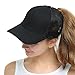 Womens Ponytail Messy High Buns Trucker Ponycaps Plain Baseball Visor Cap Dad Hat Adjustable Snapback