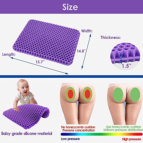 Gel Seat Cushion, FreshLife Double Thick Big Egg Seat Cushion