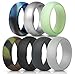 ThunderFit Silicone Wedding Rings for Men, 7 Rubber Engagement Bands 8.7mm Wide 2mm Thick