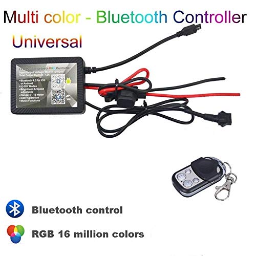 12pc wireless remote Bluetooth RGB LED Car Motorcycle Glow Lights Flexible Neon Strip Kitï¼Œfits most motorcycles, bike with wireless bluetooth remote control