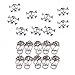 Unique Nail Art Set of 20pcs High Quality Metal 3D Decorations Including Silver Skulls And Skulls Studded With Rhinestones / Gems / Crystals / Jewels By VAGA