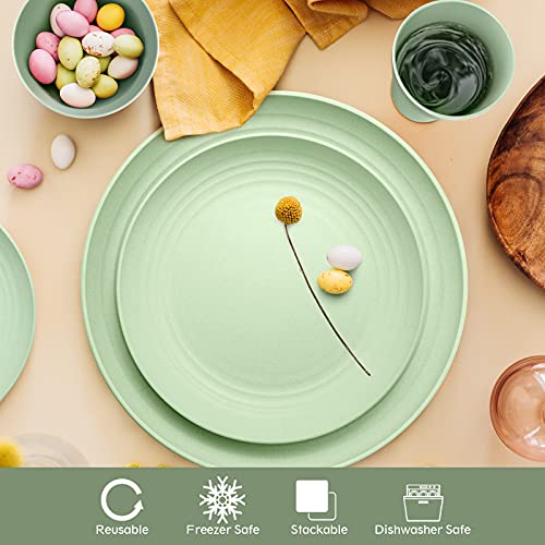 Peurif Kitchen Wheat Straw Dinnerware Sets, Dinner Plates, Dessert