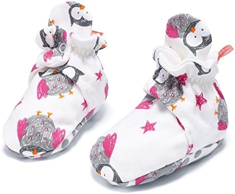 Unisex Baby Newborn Cozie Cotton Bootie Baby Boys and Girls Shoes Socks with Non-slip Mat