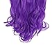 Creamily 8 Pcs Full Head Party Highlights Clip on in Hair Extensions Multi-Colors Synthetic Hairpieces (20-Inch Curly, Purple)