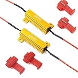 RioRand 2PCS 50W 6Ohm LED Load Resistors for LED Turn Signal Lights or LED License Plate Lights or DRL (Fix Hyper Flash, Warning Cancellor) with 4pc Quick wire Clip
