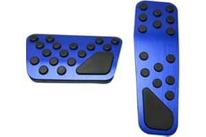 BOYUER Anti-Slip No Drilling Aluminum Brake and Gas Accelerator Pedal Pad Cover For 2009-2023 Dodge Challenger Charger Chrysler 300 Foot Pedal Pads Kit 2PCS (Blue)