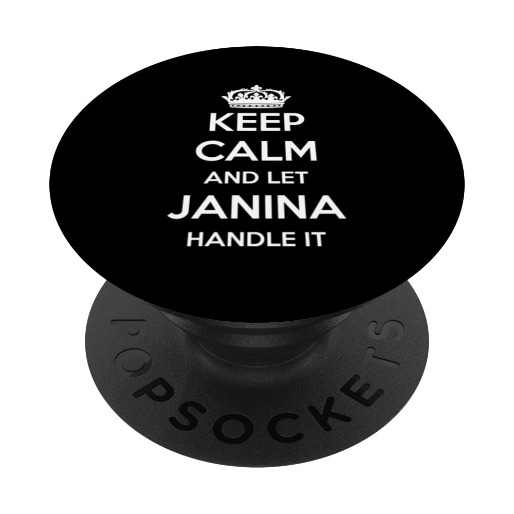 Keep Calm Handle It - Personalized First Name Funny Janina PopSockets Swappable PopGrip