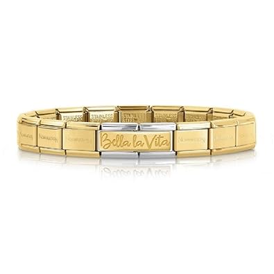 Nomination Starter Set Spezial Edition Armband Classic Edelstahl Gold Bella la Vita 20cm