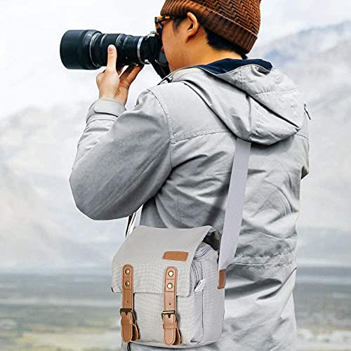 CADeN Compact Camera Bag Case Canvas Leather Trim Compatible for Nikon