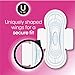 U by Kotex Security Ultra Thin Pads with Wings, Regular, Unscented, 18 Count (Pack of 12)