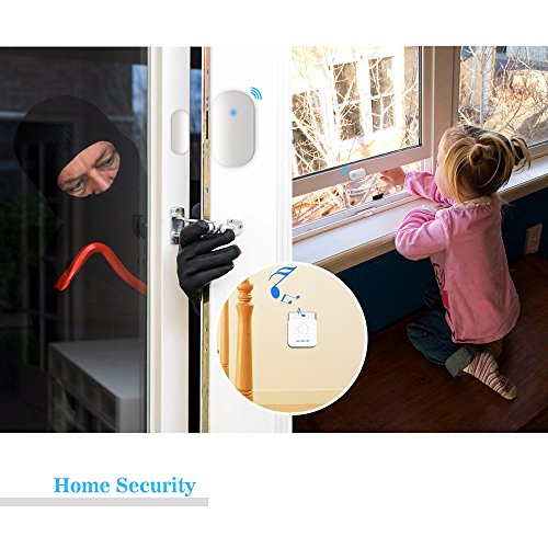 Home Security Expandable Wireless Door Open Chime Door Entry Alarm With Operating in Range 600 feet/52 chimes/ 2 Magnetic Door Chime Sensor & 2 Plug-in Receivers - Thumbnail 3