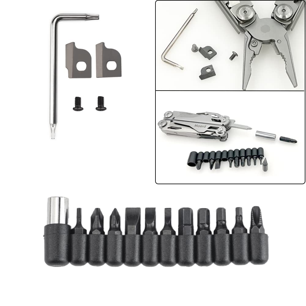 Maerd P6 P11 Multitool Accessory Tools Set, Screwdriver Magnetic Extender Accessory bits with Hardness Tungsten Steel Wire Cut Blade Replaceable, ONLY for MAERD P6 P11 Multi-Tools…