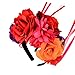 Floral Fall Women Day of the Dead Flower Crown Festival Headband Rose Mexican Floral Headpiece HC-23 (Red Purple)