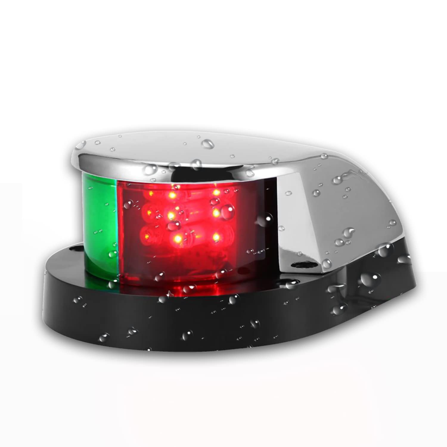 Photo 1 of Qidoe Boat Navigation Lights, Marine Navigation Light, Boat Bow Light, 12V IP68 Waterproof Marine Navigation Lamp Boats Bow Lights with Red and Green LED for Boat Pontoon Skeeter Yacht