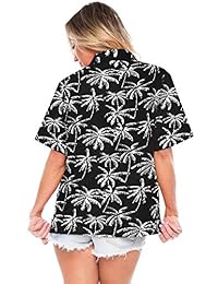 LA LEELA Camisa de novios hawaianos para damaes Blusas de playa para dama Tops impresos