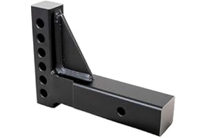 HUSKY TOWING PRODUCTS Husky Towing 32459 Weight Distribution Hitch Shank - 2-1/2 Inch to 2 Inch Square, 10 Inch Length, 4-1/4 Inch Rise, 6-3/4 Inch Drop, 6,000 lbs Weight Capacity, Black Powder Coated Steel