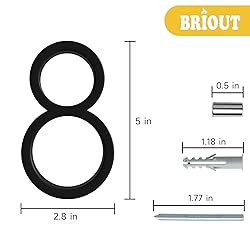Briout 5" Modern House Numbers for Outside, Address