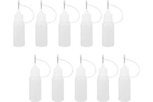 ROSENICE Needle Bottle 10ml Glue Bottle Applicator for DIY 10Pcs(White)