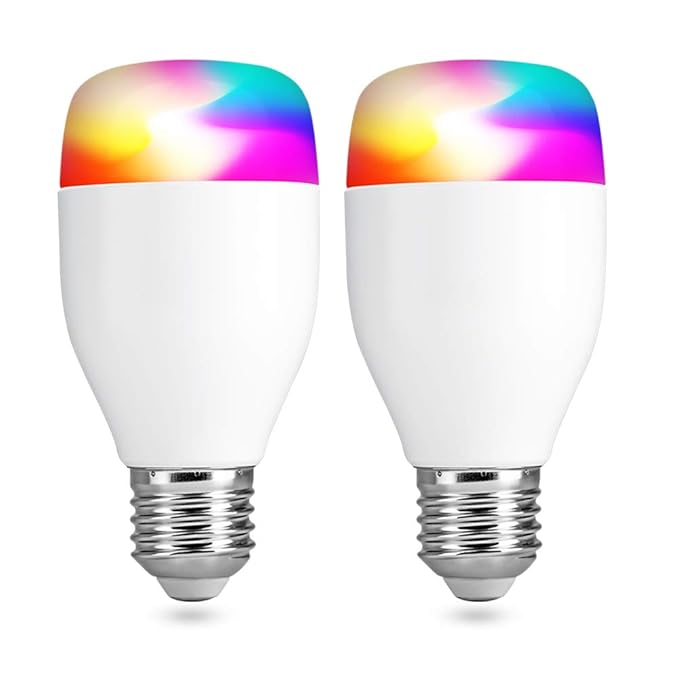 Wifi Smart Lampe, VegaHome WLAN LED Birne 7W RGB Glühbirne E27 Dimmbar App Gesteuert Mehrfarbig Licht Arbeitet mit Alexa und 