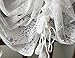 FADFAY Elegant White Lace Embroidered Sheer Balloon Curtains, Adjustable Tie-Up Curtain, 1 Panel Floral Tulle Curtains for Windows-78''*78''