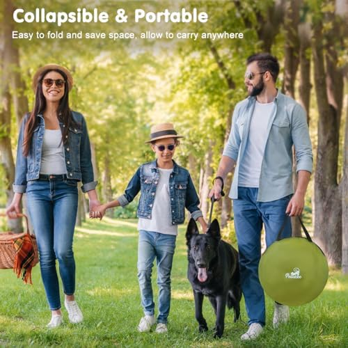 Parc Portable pour Chien en Tissu Oxford 600D, Vert d'Avocat