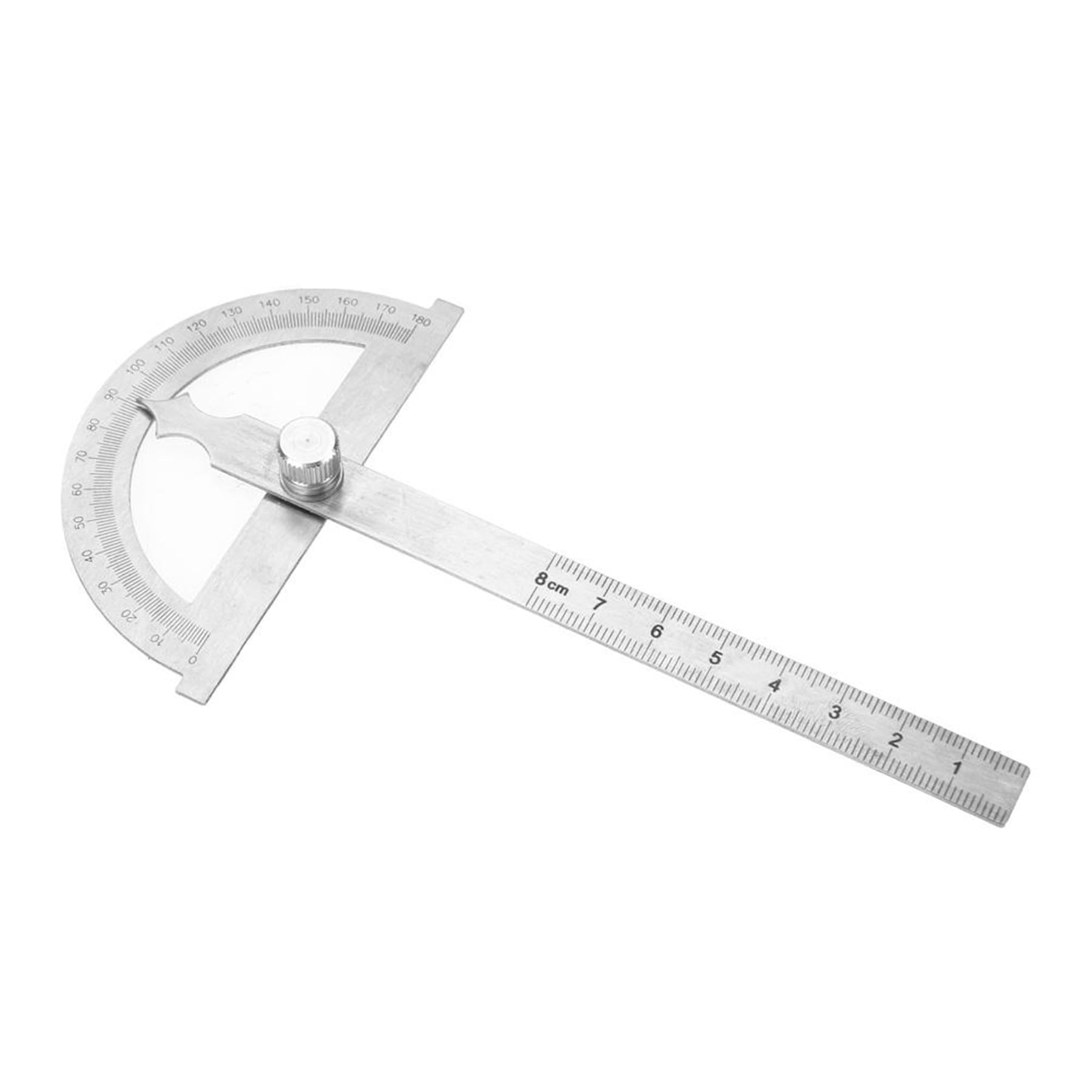 YUMILI Protractor Ruler, 0-180 Degree Stainless Steel Protractor Goniometer Protractor 15cm Ruler (80*120mm)