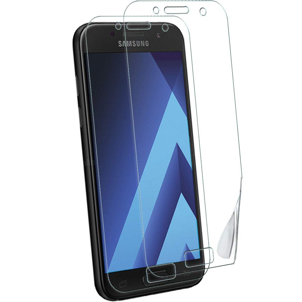 TECHGEAR [2 Pack] Screen Protectors to fit Samsung Galaxy A3 2017 (SM-A320 Series) [ghostSHIELD Edition] Genuine Reinforced Flexible TPU Screen Protector Guard Covers with Full Coverage