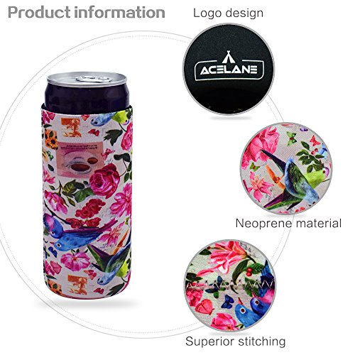 Acelane 4 PCS Beer Can Sleeves Cooler Insulated Covers Extra Thick Neoprene Fits Most 12 Ounces Cans Beer Soda Soft Drinks - Thumbnail 2