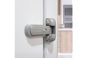 Moonybaby Baby Safety Freezer Door Latches to Keep Closed, Also for Fridge Lock for Kids, 1 Pack, Space Gray