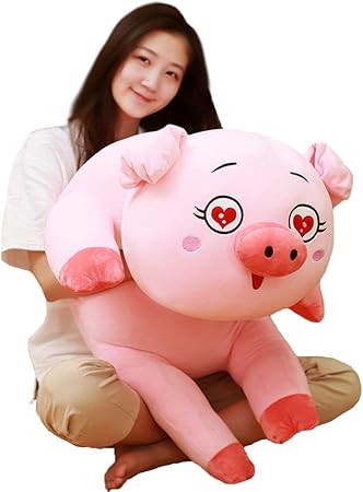 Amazon 特大 ぬいぐるみ 豚 ぶた ブタ 60cm 抱き枕 かわいい おもちゃ おもしろ 可愛い 寝室 ふわふわ 動物 ベッドルーム プレゼント 母の日 誕生日 入学祝い 卒業祝い クリスマス 贈り物 B ピンク ぬいぐるみ おもちゃ