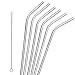 Kollea Stainless Steel Drinking Straws, Set of 6 with Cleaning Brush, Reusable Non-Toxic Eco Friendly Straws for Juice Smoothies