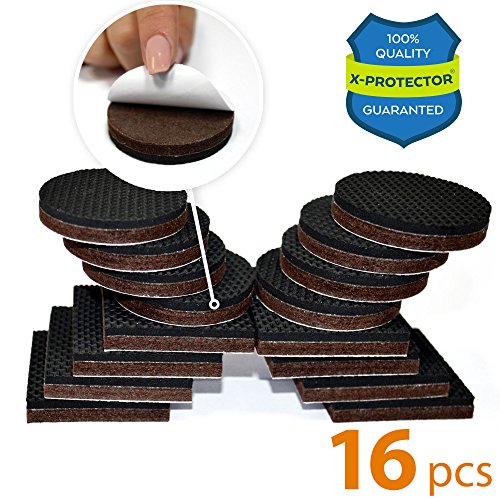 Premium Non Slip Furniture Pads 16 Piece 2”. Best SelfAdhesive