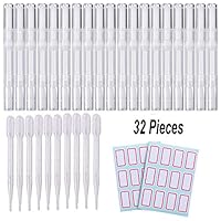 20PCS 3ML Transparent Twist Pens, 10 Eyelash Growth Liquid Tube Container Cosmetic Empty Lip Gloss Pens with Brush Tip Applicator Cuticle Oil Nail Polish Nutrition Pen with 2 Tag Labels Stickers