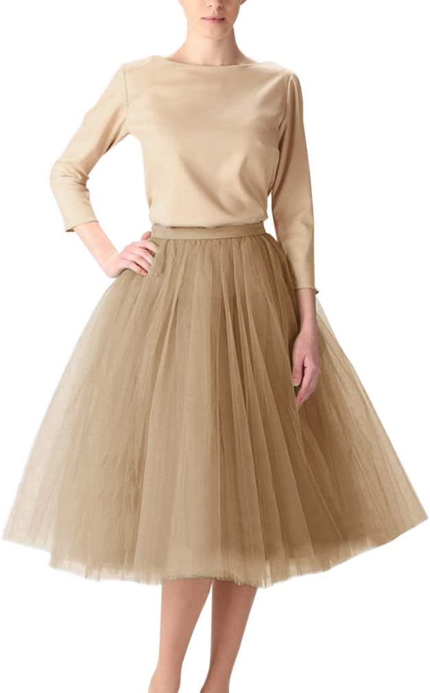 Wedding Planning Women's A Line Short Knee Length Tutu Tulle Prom Party Skirt