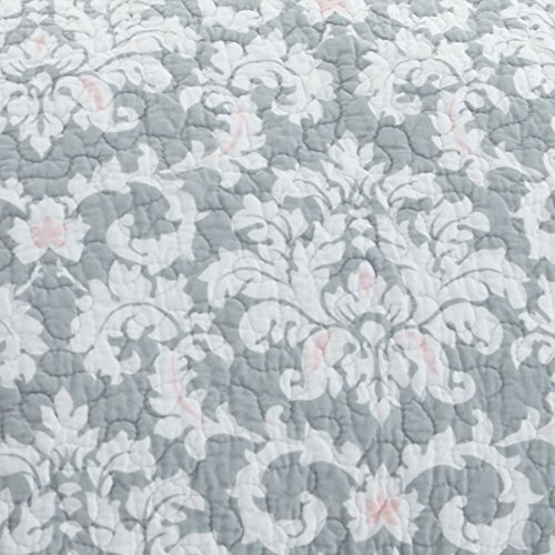 Levtex Margaux Twin Cotton Quilt Set Grey Damask, Pink Pricepulse