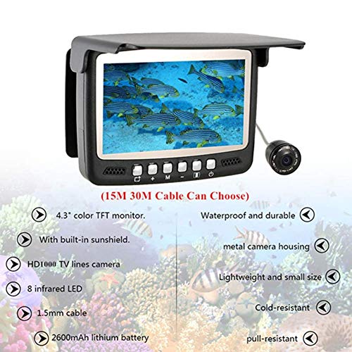 Xiaodongdong Webcam Fish Finder Sous-marine Sie Vidéo Échosondeur Pêche Caméra Ir De Vision Nocturne 4.3 Pouces Moniteur Caméra Hd 1000tvl